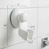Evideco French Home Goods Non-Rotating Hand-Held Shower Head Bracket in White - Secure Suction Cup Mount, Fits Up to 1-Inch Base, No Drilling Required - 3 of 4