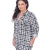 Women's Plus Size Piper Stretchy Plaid Tunic with Pockets - White Mark - 2 of 3