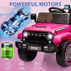 12V Kids Electric Truck w/Remote, Twin 35W Motors, 3-Speed, LED Lights & Music, Spring Suspension, Gift for Boys Girls - 2 of 4