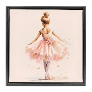 Stupell Industries Stepping Ballerina in Tutu Black Floater Framed Canvas Wall Art - 1 of 4