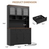 71" Pantry Cabinet with Charging Station, Tall Kitchen Pantry Storage Cabinet  with Storage Drawers for Living Room, Dining Room - 3 of 4