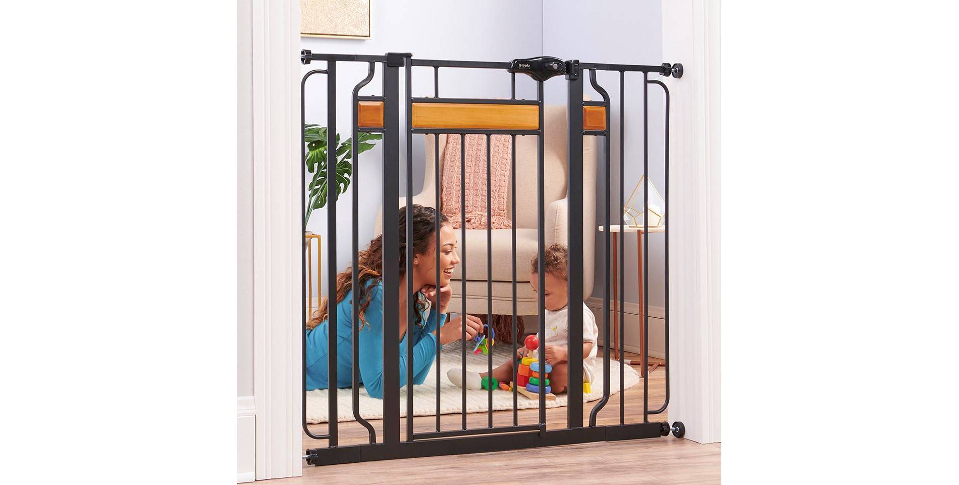 Regalo Extra Tall Home Accents Metal Walk Through Baby Gate