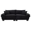 Corduroy Sofa Sleeper Couch Loveseat Sofa with Pillows Comfy Upholstered Deep Seat Sofa for Bedroom,Living Room,Apartment,Office,Dorm-Black Corduroy - 2 of 4