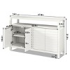 INFURNIC Decorative Storage Cabinets, Stylish and Functional Storage for Every Room, Bedroom, Living Room, Kitchen, White,47.8”*14”*31.9" - 2 of 4