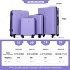 Vynxaria 4-Piece Light Purple ABS Lightweight Luggage Set 16/20/24/28" with 360¡ã Spinner Wheels TSA Lock - 2 of 4