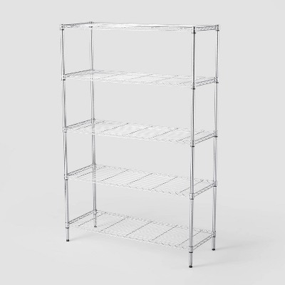 5 Tier Wide Wire Shelving Chrome - Brightroom™