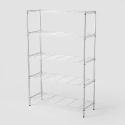 5 Tier Wide Wire Shelving Chrome - Brightroom™