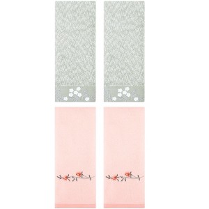 REGALWOVEN 4 Pcs 100% Cotton Floral Embroidered Soft Absorbent Decorative Hand Towel - 1 of 4