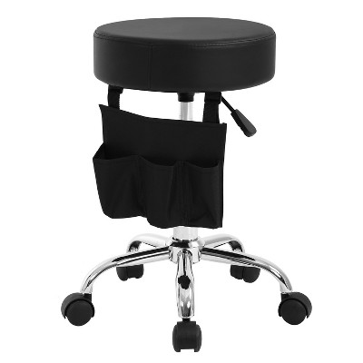 BestMassage Adjustable Hydraulic Rolling Stool Swivel Stool with Five Wheels Stool Chair, Black
