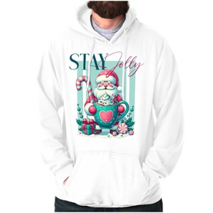 Christmas Santa Claus Stay Jolly Hoodie Sweatshirt Women Men Brisco Brands - 1 of 4
