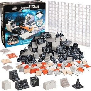 Monster Adventure Terrain - 141pc Painted Cavern Expansion Set w Baseplate - Fully Modular and Stackable 3D Tabletop World Builder Compatible with - 1 of 4
