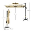 NicBex Patio Umbrella Windproof Outdoor Umbrella Cantilever Waterproof Pool Umbrella for Garden, Pool, Deck - 3 of 4