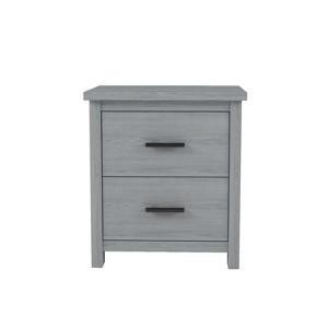 TiramisuBest Vintage Two Drawer Wooden Nightstand, Simple and Generous, Large Storage Space,Light Gray with Light Gray for Nightstands - 1 of 4