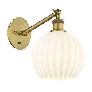 Innovations Lighting White Venetian 1 - Light Sconce in  Brushed Brass - 1 of 1