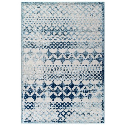 Modway Entourage Odile 8x10 Area Rug – Distressed Floral Moroccan Trellis Pattern