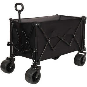 RISOKEYS Foldable Wagon - 30% Expandable, Adjustable Handlebar and All-Terrain Beach Wheels,480LBS Capacity,for Beach Trips,Camping,Shopping - 1 of 4