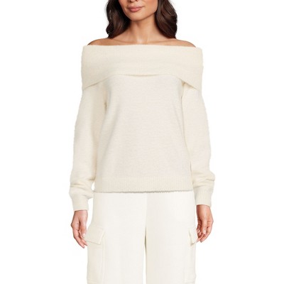 Lands' End Women's Eyelash Off Shoulder Sweater