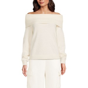 Lands' End Women's Eyelash Off Shoulder Sweater - 1 of 4