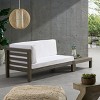 2pc Oana Outdoor Acacia Wood Left Arm Loveseat & Coffee Table with Cushion Gray/White - Christopher Knight Home - 4 of 4