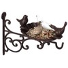 Gardenised Outdoor Garden Wall Mounted Hanging Iron Bird Bath and Feeder Decor, Bronze - 4 of 4