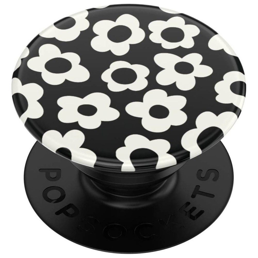 Photos - Other for Mobile PopSockets PopGrip Floral Cell Phone Grip & Stand - Black Mod Flower 