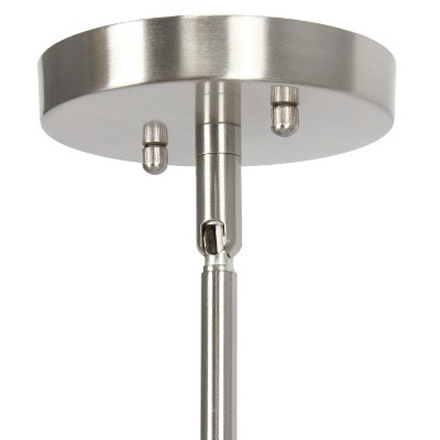 Elegant 53'' Brushed Nickel Industrial Farmhouse Glass Pendant Light