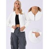 INSPIRE CHIC Women's Textured Crew Neck Solid Color Long Sleeve Bomber Jackets - 2 of 4