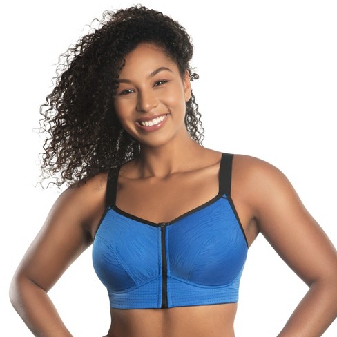 Parfait Women s Wave Wire free Zip Front Sports Bra nautical Blue 34h Target