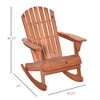 Adirondack Rocking Chair, with Slatted Wooden Design, Fanned Back, Ergonomic Armrests, & Classic Rustic Style, For Porch, Patio - 3 of 4