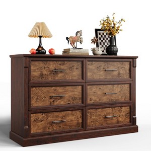 Acekool 47" Wide 6 Drawer Farmhouse Dresser with Deep Drawers, Bedroom Living Room Storage Organizer - 1 of 4