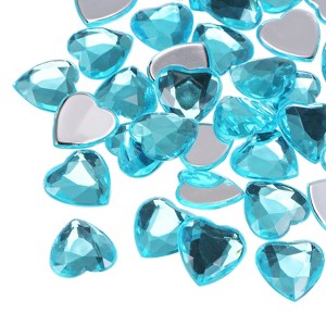 Unique Bargains Craft Embellishments Acrylic Heart Rhinestone Flat Back Gems 40 Pcs - 1 of 4