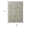 Ivory Gray and Brown Wool Floral Hand Knotted Area Rug With Fringe - 3 of 4