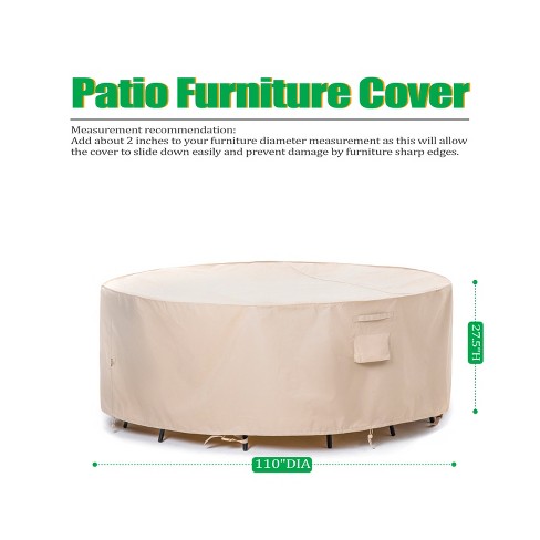 F&J Outdoors Premium Waterproof Outdoor Patio Round Table Cover - Beige - image 1 of 4