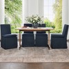 KINWELL Performance Fabric Slipcover Dining Chair Side Chair With Casters Set of 4 - 2 of 4