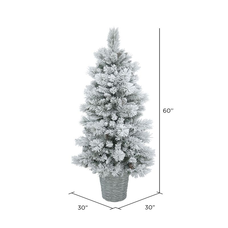 Vickerman Flocked Ashton Artificial Christmas Tree, 2 of 3