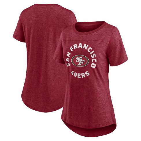 NFL San Francisco 49ers Women's Roundabout Short Sleeve Fashion T-Shirt - L