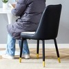 MAYEERTY Set of 4 Modern Two-Tone PU Dining Chairs - White/Black, Black Legs with Gold Accent - 3 of 4