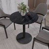 Leisuremod Vail Round Top Dining Table with MDF Top and Black Steel Base for Kitchen, Dining, and Pub - 2 of 4