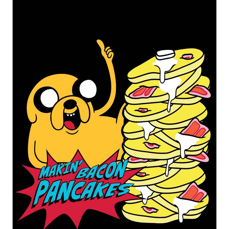 Adventure Time Bacon Pancakes Men's Black Graphic Sleep Shorts, 2 of 4