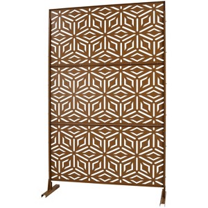 Vynxaria 76" Metal Privacy Screen - Freestanding Decorative Divider for Indoor & Outdoor Use - 1 of 4