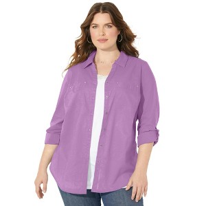 Catherines Women's Plus Size The New Utility Shirt - 1 of 4