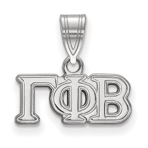 Black Bow Jewelry Sterling Silver Gamma Phi Beta Greek Life Medium Pendant - 1 of 3