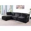 Standard Velvet Fabric Modular L-Shaped Sectional Sofas Set with Multiple Independent Seats, Includes Ottoman, and Wooden Metal Armrests - 2 of 4