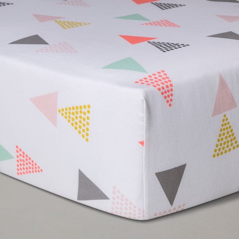 Fitted Crib Sheet Triangles Cloud Island Pink Target