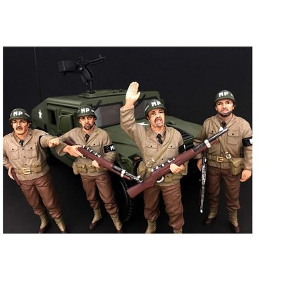 WWII Military Police 4 Piece Figure Set For 1:18 Scale Models by American Diorama