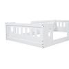 PAGED Modern Wooden Floor Bed, Twin XL Bed Frame with Storage Shelves, Guardrail and USB Ports, Platform Bed for Children, Easy Assembly - 4 of 4