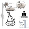 Lyngins Round S-shaped Bar Stools Set of 2,Upholstered Counter Height Barstools with Footrest,Dining Chairs for Kitchen Island,Living Room - 3 of 4
