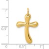 Black Bow Jewelry 14k Yellow Gold Polished Freeform Cross Pendant - 4 of 4