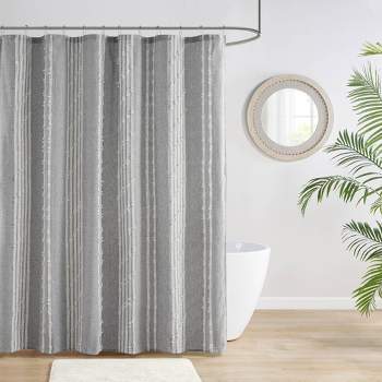 72"x72" Kara Cotton Jacquard Shower Curtain - Ink+Ivy