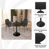 LeisureMod Round Dining Table 24" MDF Wood Tabletop in Black Steel Bistro Series - image 4 of 4